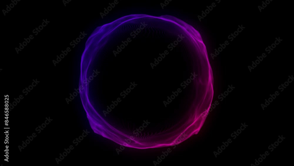 Poster abstract blue sphere on black background. wireframe circle structure with glowing particles. futuris