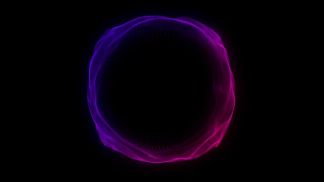 Abstract blue sphere on black background. Wireframe circle structure with glowing particles. Futuristic digital illustration. 3D rendering.