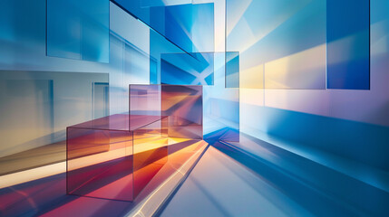 Modern colorful and bright square overlapped pattern on background. colorful square gradient Suit for business, corporate, institution, party, festive, seminar, and talks.