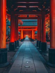 Fototapeta premium Discover Japan's Hidden Gems Through Vibrant Landscapes Generative AI