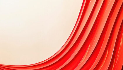 A detailed composition featuring a red curtain set against a simple white background