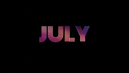JULY - FUTURISTIC NEON STYLE ISOLATED