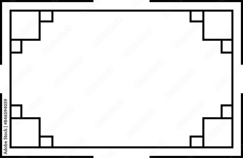 Poster decorative simple frame rectangle vector