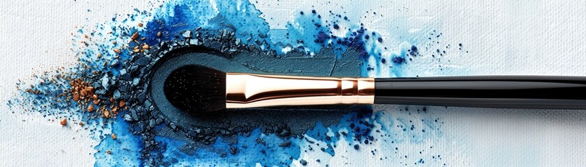 Chic eyeshadow brush in isolated clip art, glamorous and gorgeous, conveying desire in a vibrant cosmetic design 8K , high-resolution, ultra HD,up32K HD