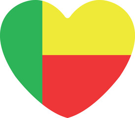 Benin heart shape flag icon