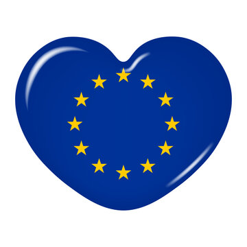 recommend clip art: Heart icon in the colors of the flag of the European Union, isolated on a transparent background. Heart of Europe. Vector illustration