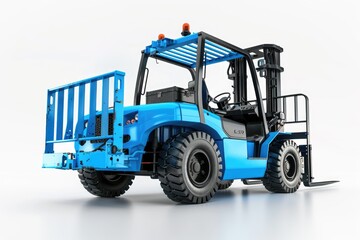 Fototapeta premium Forklift with a white background and blue color