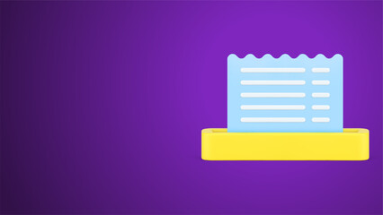 Set of paper bill from POS terminal after buying to purchase or invoice ticket template 3d icon