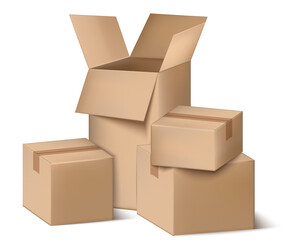 Obraz premium Realistic packaging box composition background