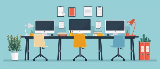 Minimalist Office Space with Dynamic Furniture Layout