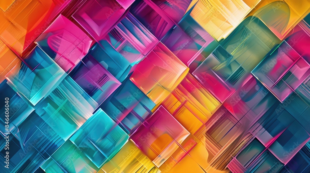 Poster abstract square multicolored pattern for background design