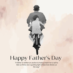 Happy Father's Day Social Media Template For Instagram Post Feed.