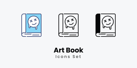 Art Book icons vector set stock illustration