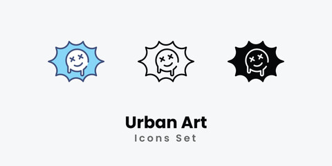 Urban Art icons vector set stock illustration