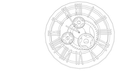 clock graphic symbol 3d illustration	
