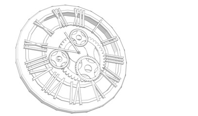 clock graphic symbol 3d illustration	
