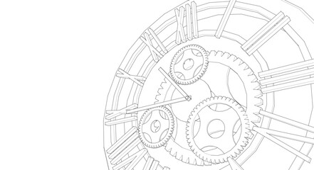 clock graphic symbol 3d illustration	
