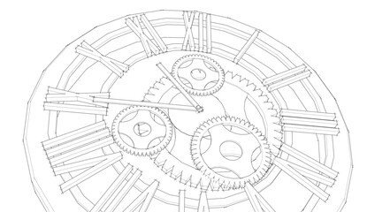 clock graphic symbol 3d illustration	

