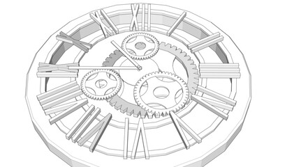 clock graphic symbol 3d illustration	
