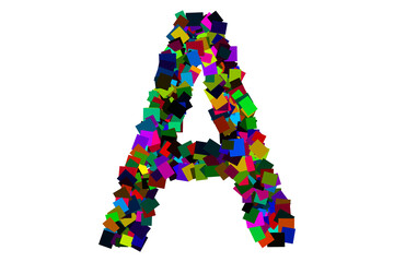 Colorful alphabet letter a for education concept