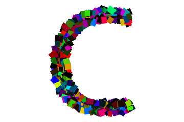 Colorful alphabet letter c for education concept