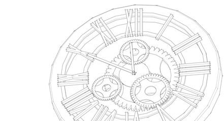 clock graphic symbol 3d illustration	
