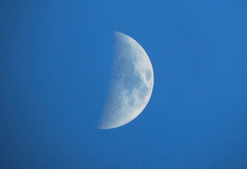 Full moon in morning blue skye