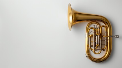 Obraz premium Brass Euphonium on Minimalist White Background