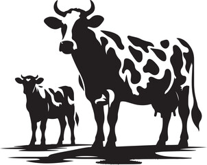 Cow Silhouette Vector Illustration EPS
