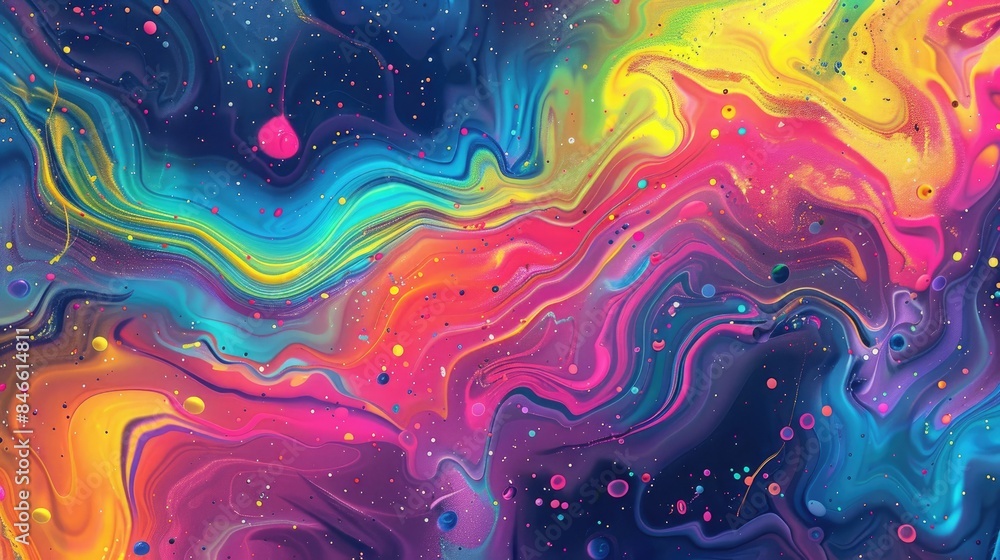 Poster psychedelic background with grainy gradient color texture