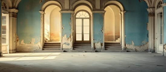 Exploring deserted buildings through photography with copy space image.