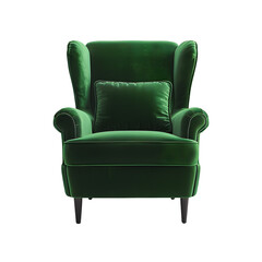 Comfortable armchair on transparent background, Interior element,Classic armchair isolated,Stylish comfortable armchair isolated on transparent background.A velvet armchair, Ai generated