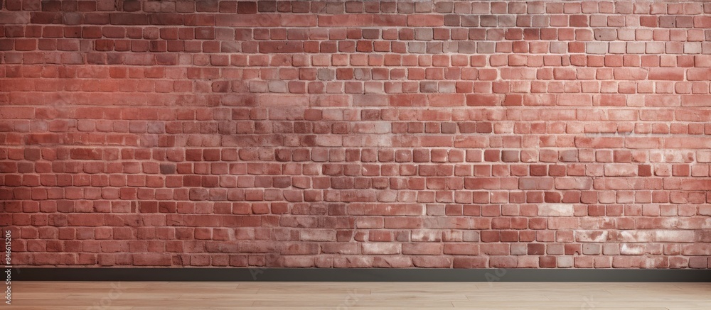 Poster panoramic red brick wall texture background suitable for interior or exterior design with a versatil