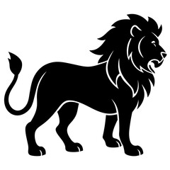 Lion vector silhouette on white background 