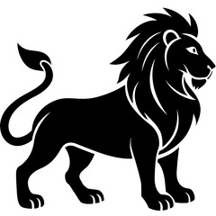 Lion vector silhouette on white background 