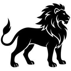 Lion vector silhouette on white background 