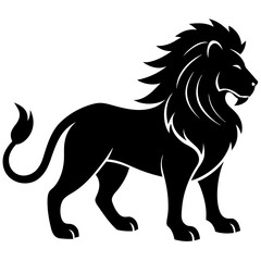 Lion vector silhouette on white background 