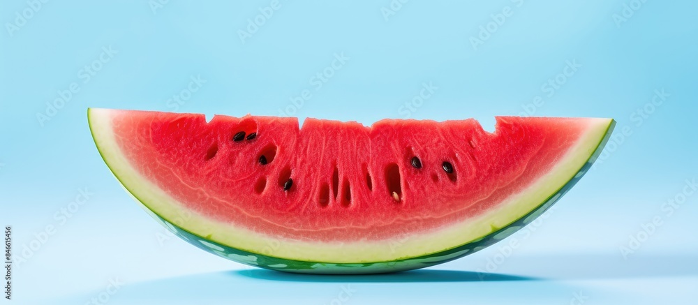 Leinwandbilder A succulent watermelon sliced against a white backdrop, with a clipping path for easy use with copy space image.