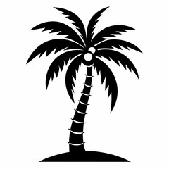 Obraz premium minimalistic coconut tree vector silhouette 