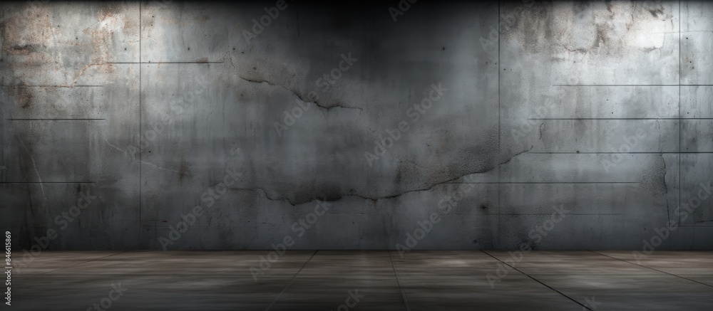 Poster dark concrete wall providing a grungy background for product placement in a garage scene with copy s