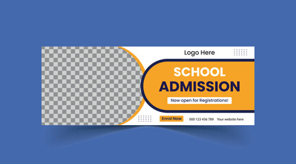 School admission banner template, admission banner