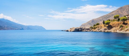 Fototapeta premium Scenic Mediterranean bay with a stunning copy space image.