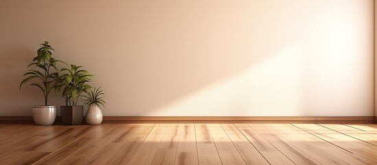 Room interior with wooden surface shown in a blurry image with copy space.