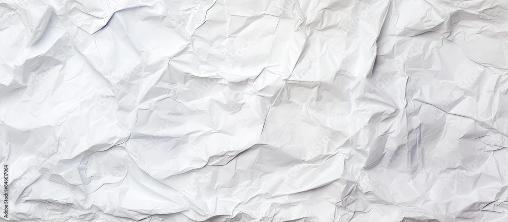 Poster texture background of crumpled white paper with copy space image.