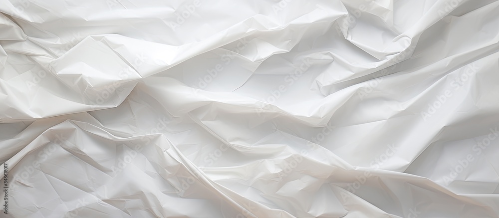 Poster A crumpled white paper provides an abstract background for designers, featuring ample copy space image.