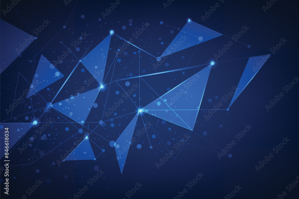 Aufkleber polygonal space. connection dots and lines structure. triangular futuristic business wallpaper. vect