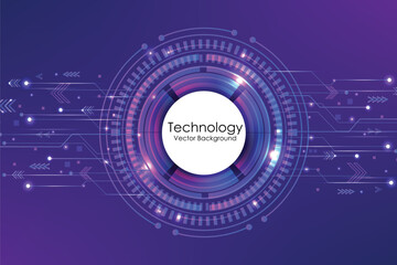 Obraz premium Abstract futuristic electronic circuit technology background