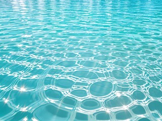Turquoise Pool Water Background, Summer Background, Sunlight Reflections, Sparkling Ripples, Swimming Pool Texture Background