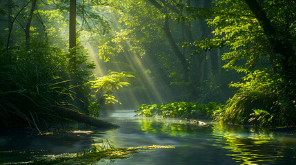 Obraz premium sunlight in the forest