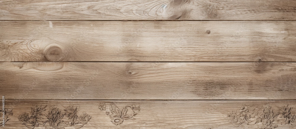Poster Background with an old natural pattern on a light wood texture, featuring a copy space image.